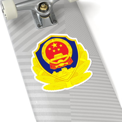 Police Badge of China (China) (Coat of Arms) STICKER Vinyl Kiss-Cut Decal