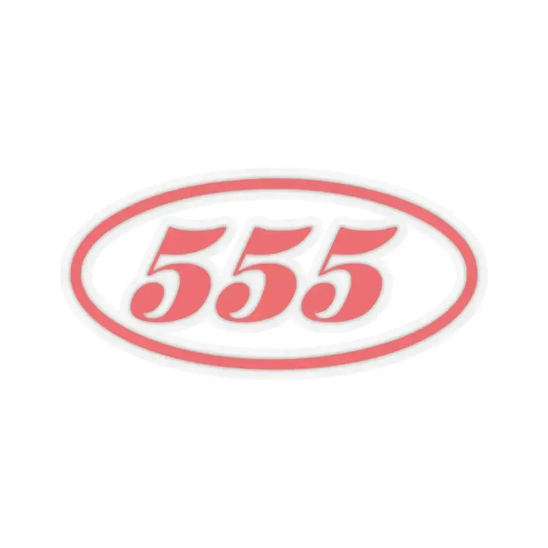 555 (red) (Logo) STICKER Vinyl Kiss-Cut Decal 4 Inch Transparent - The Sticker Space