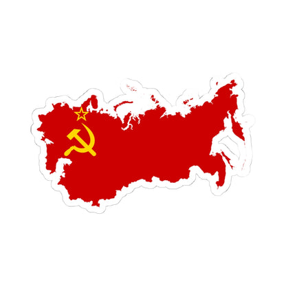 Flag-map of the Soviet Union version (Russia) STICKER Vinyl Kiss-Cut Decal