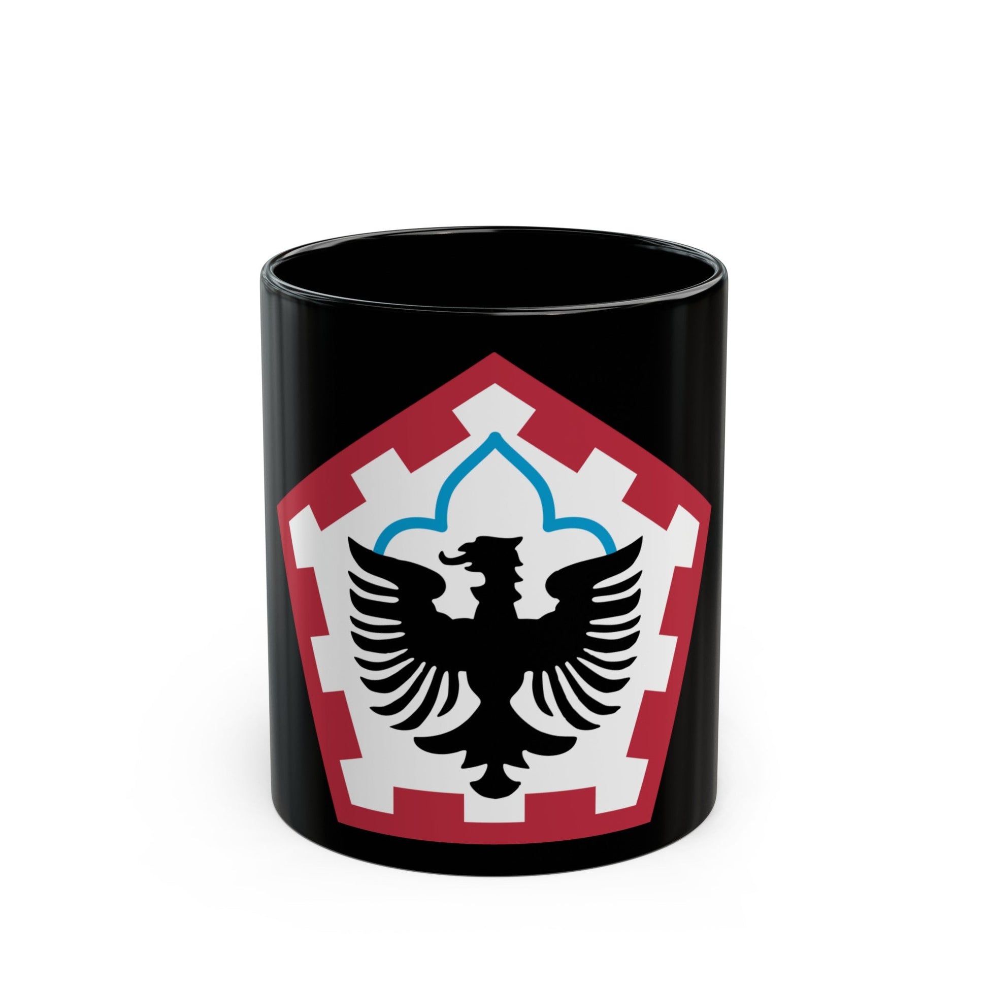 555th Engineer Brigade (U.S. Army) Black Coffee Mug-11oz-The Sticker Space