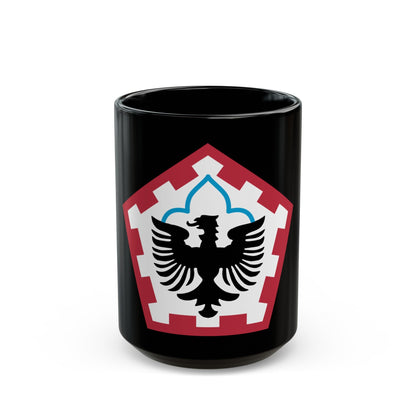 555th Engineer Brigade (U.S. Army) Black Coffee Mug-15oz-The Sticker Space