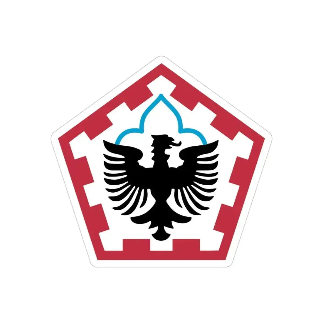 555th Engineer Brigade (U.S. Army) REVERSE PRINT Transparent Die-Cut STICKER 3 Inch Die-Cut Transparent - The Sticker Space