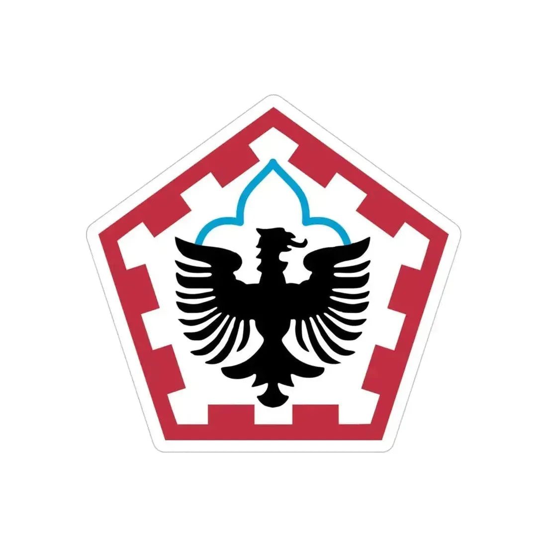 555th Engineer Brigade (U.S. Army) REVERSE PRINT Transparent Die-Cut STICKER 4 Inch Die-Cut Transparent - The Sticker Space