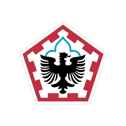 555th Engineer Brigade (U.S. Army) REVERSE PRINT Transparent Die-Cut STICKER 4 Inch Die-Cut Transparent - The Sticker Space