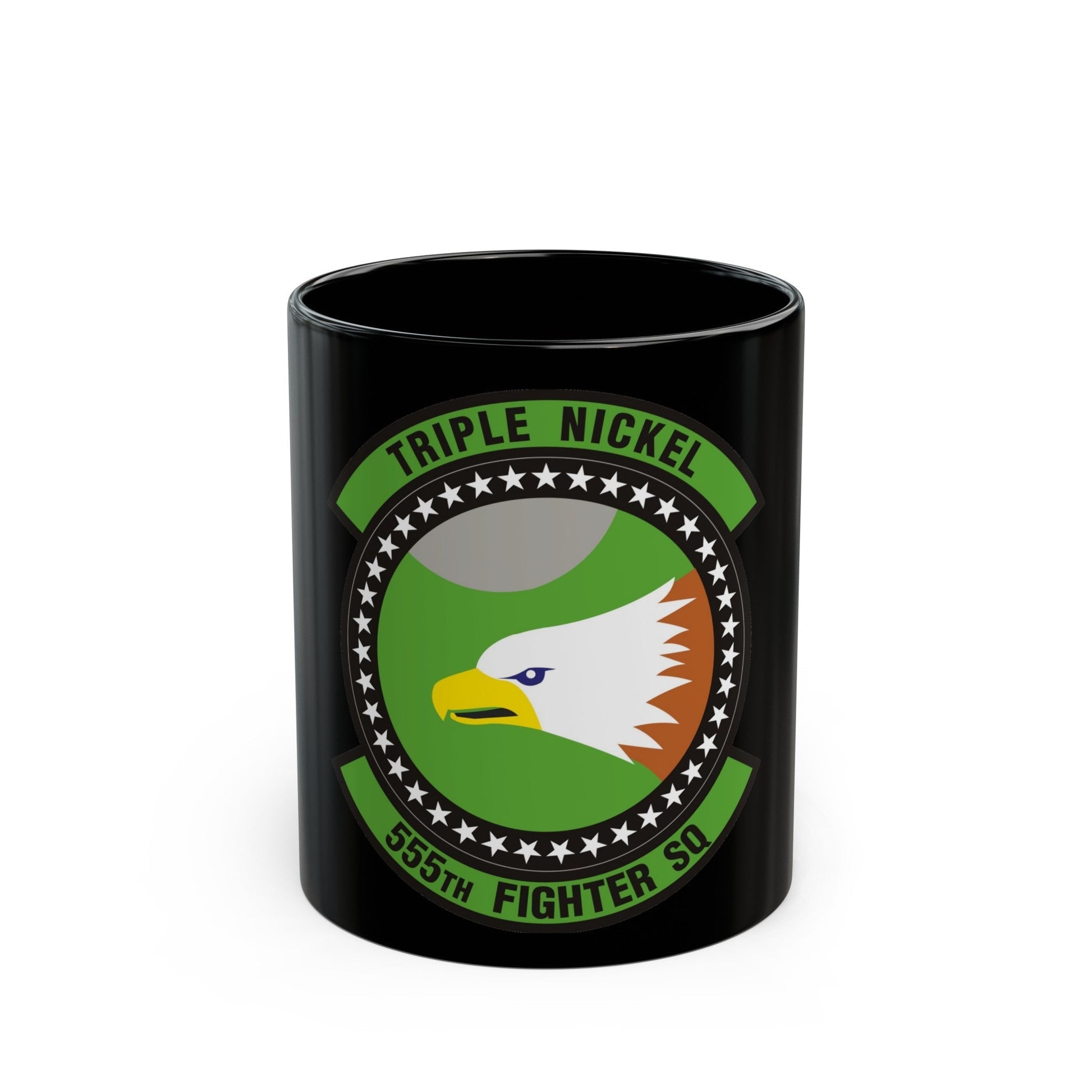 555th Fighter Squadron (U.S. Air Force) Black Coffee Mug-11oz-The Sticker Space