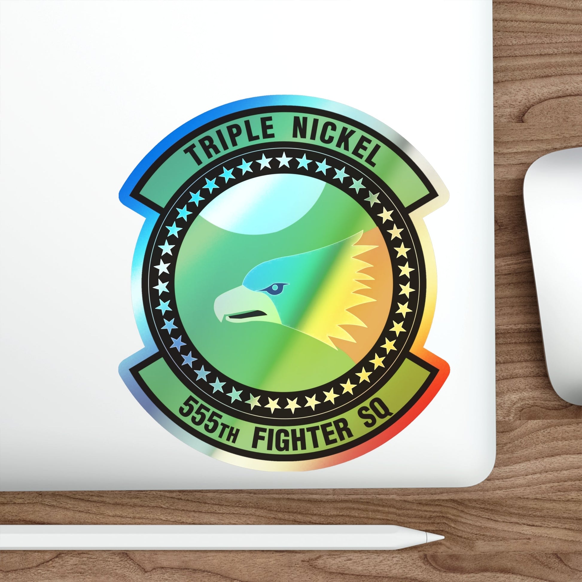 555th Fighter Squadron (U.S. Air Force) Holographic STICKER Die-Cut Vinyl Decal-The Sticker Space