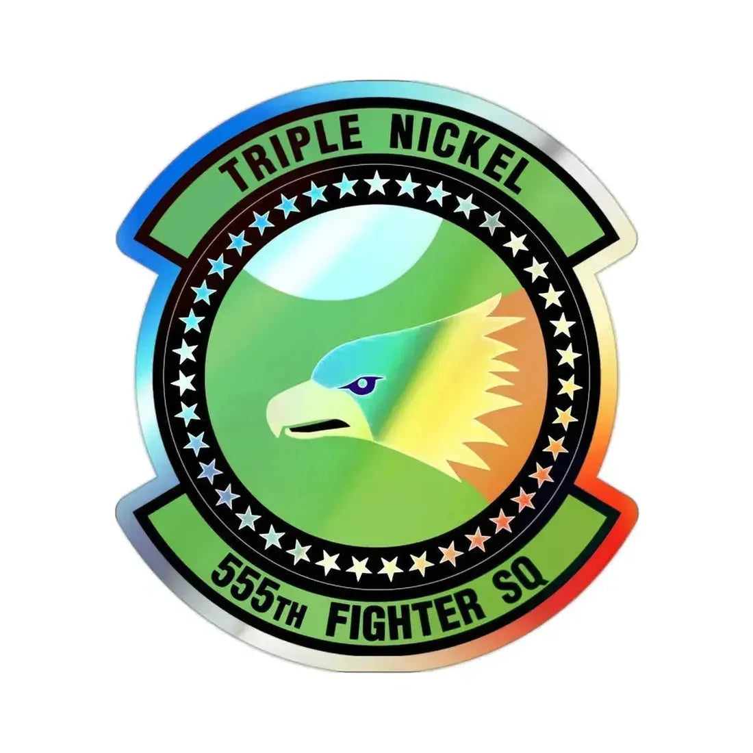 555th Fighter Squadron (U.S. Air Force) Holographic STICKER Die-Cut Vinyl Decal 2 Inch Holographic - The Sticker Space