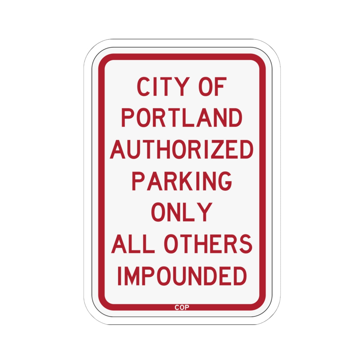 PBOT Road sign P4020 (Oregon) (Road Sign) STICKER Vinyl Kiss-Cut Decal