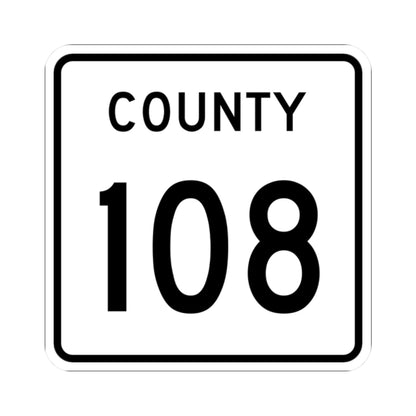 County 108 square (Minnesota) (Road Sign) STICKER Vinyl Kiss-Cut Decal