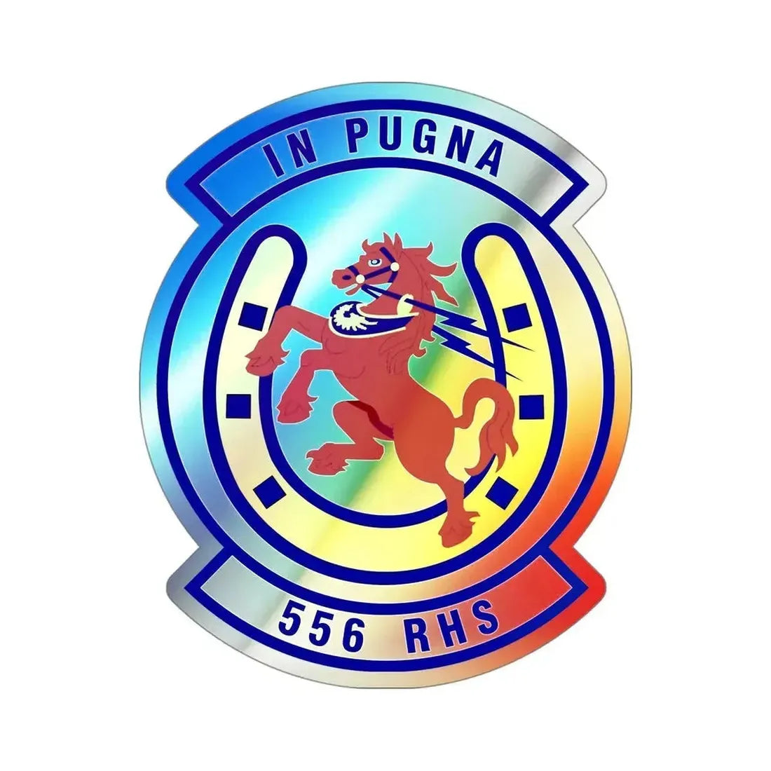 556th Red Horse Squadron (U.S. Air Force) Holographic STICKER Die-Cut Vinyl Decal 4 Inch Holographic - The Sticker Space