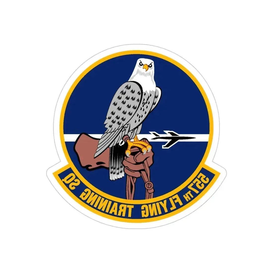 557 Flying Training Squadron AETC (U.S. Air Force) REVERSE PRINT Transparent Die-Cut STICKER 5 Inch Die-Cut Transparent - The Sticker Space