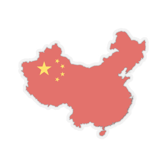China-Flagmap (China) STICKER Vinyl Kiss-Cut Decal