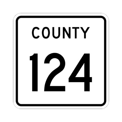 County 124 square (Minnesota) (Road Sign) STICKER Vinyl Kiss-Cut Decal