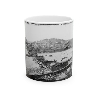 Harper's Ferry, W. Va. View Of Town; Railroad Bridge In Ruins (U.S. Civil War) White Coffee Mug
