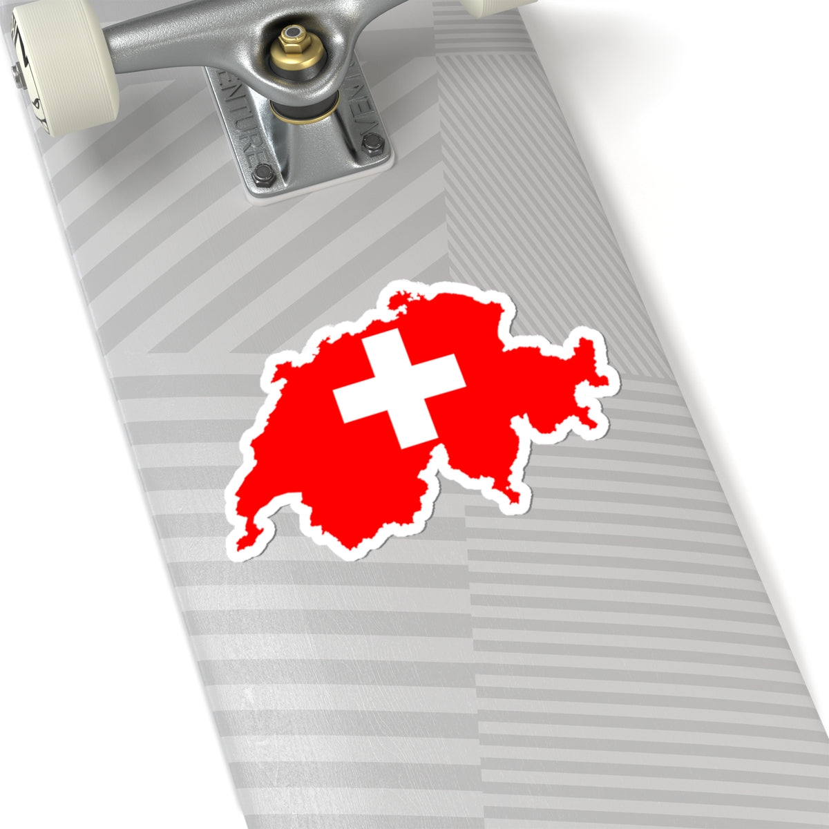 Flag-map of Switzerland (Switzerland) STICKER Vinyl Kiss-Cut Decal