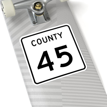 County 45 square (Minnesota) (Road Sign) STICKER Vinyl Kiss-Cut Decal