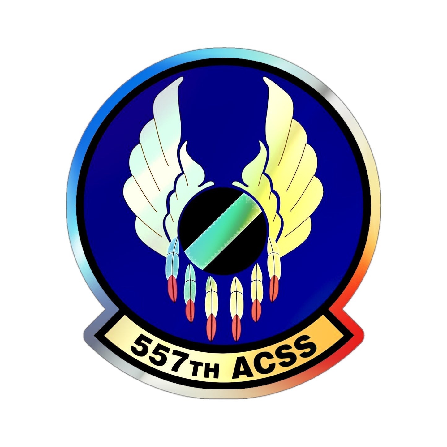 557th Aircraft Sustainment Squadron (U.S. Air Force) Holographic STICKER Die-Cut Vinyl Decal-3 Inch-The Sticker Space