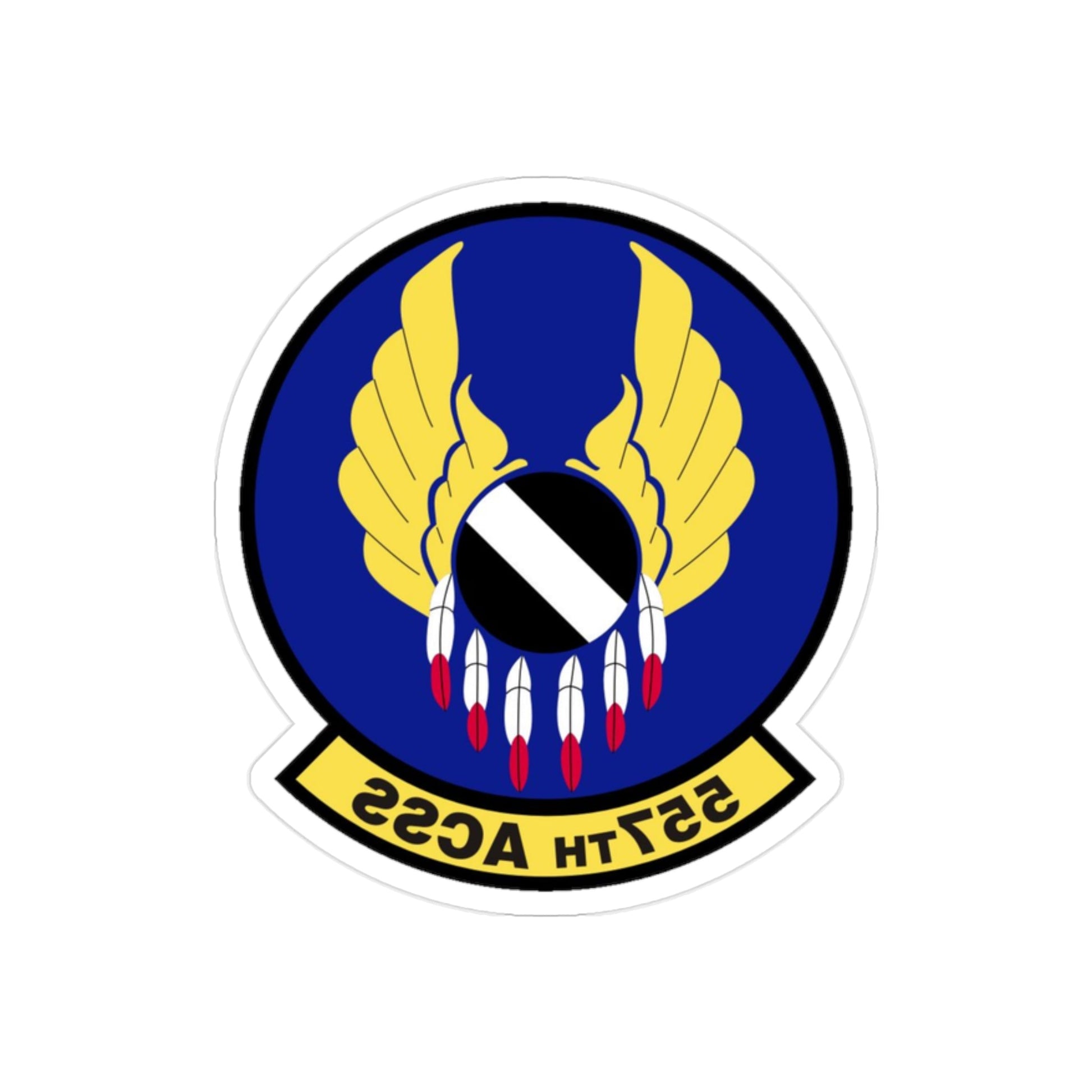 557th Aircraft Sustainment Squadron (U.S. Air Force) REVERSE PRINT Transparent STICKER-2" × 2"-The Sticker Space