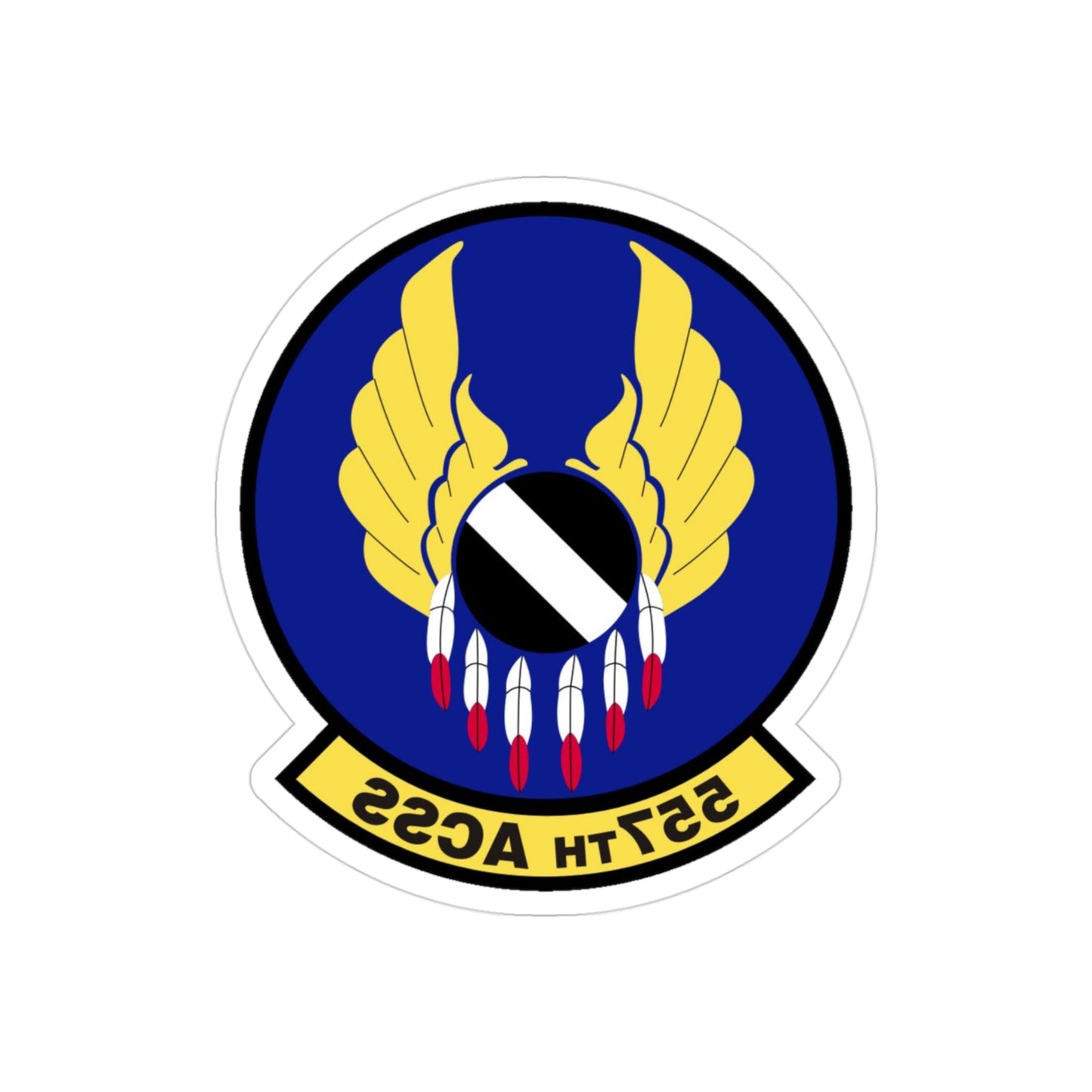 557th Aircraft Sustainment Squadron (U.S. Air Force) REVERSE PRINT Transparent STICKER-3" × 3"-The Sticker Space