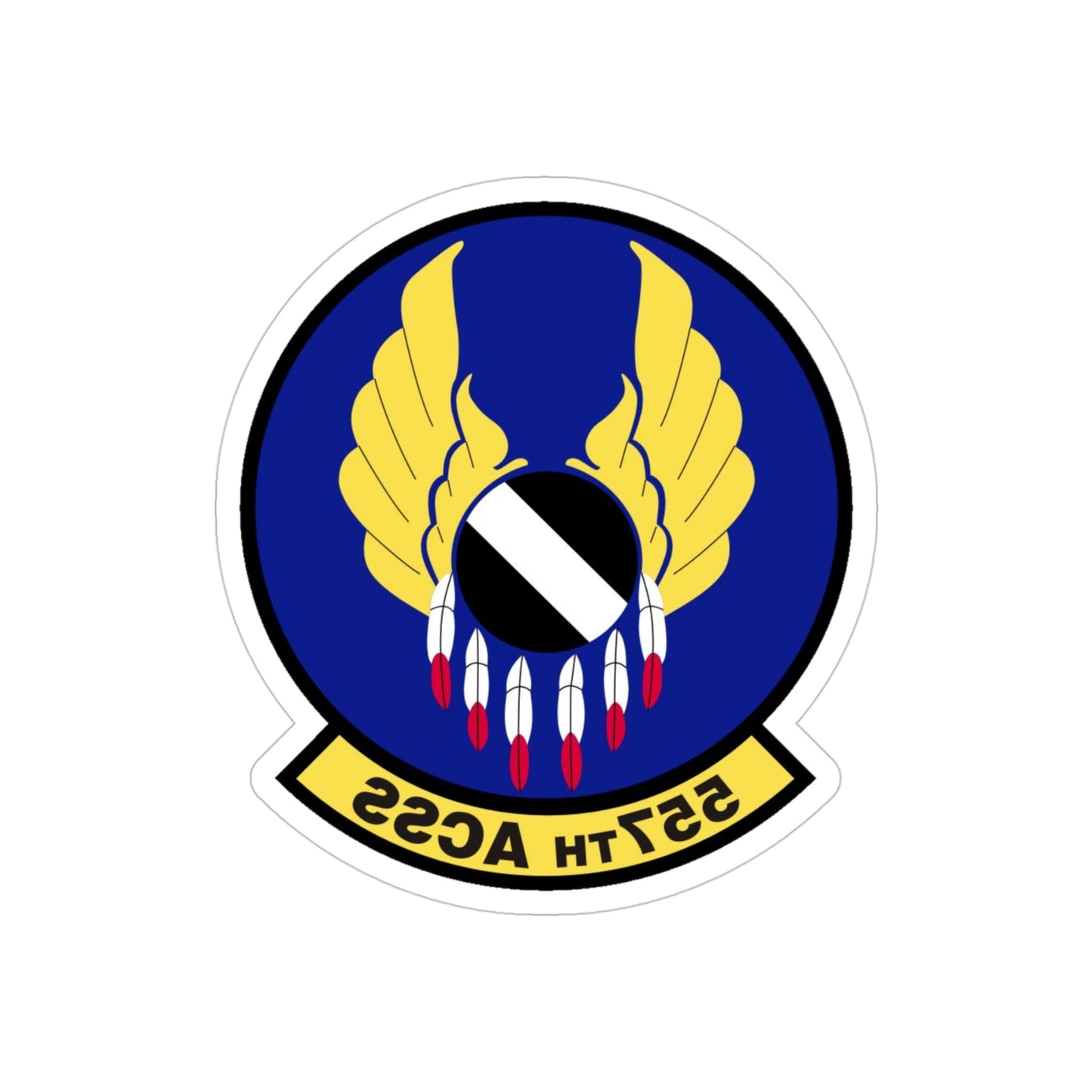 557th Aircraft Sustainment Squadron (U.S. Air Force) REVERSE PRINT Transparent STICKER-4" × 4"-The Sticker Space