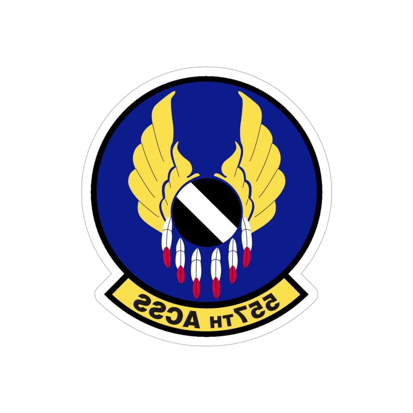 557th Aircraft Sustainment Squadron (U.S. Air Force) REVERSE PRINT Transparent STICKER-5" × 5"-The Sticker Space