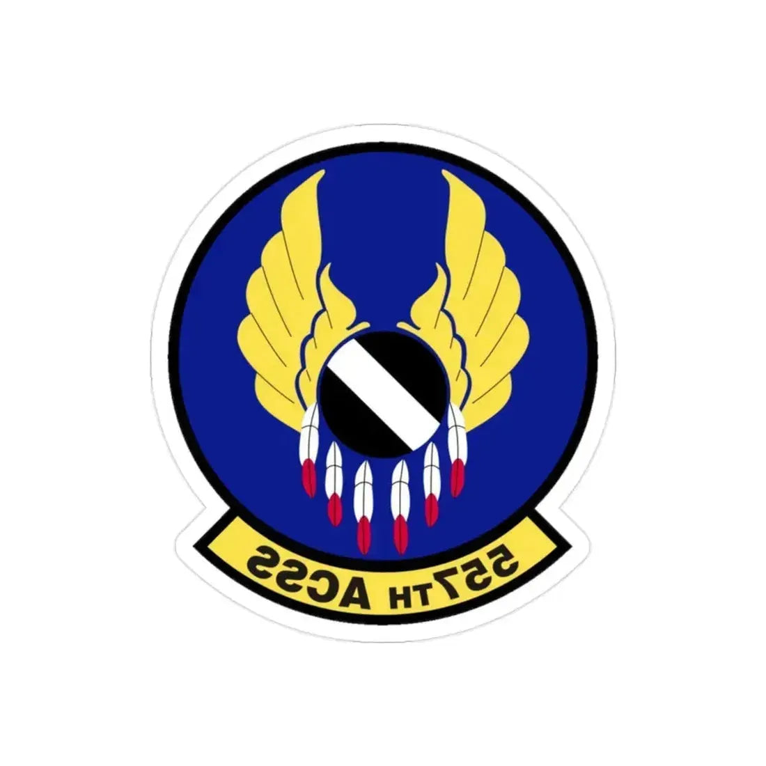 557th Aircraft Sustainment Squadron (U.S. Air Force) REVERSE PRINT Transparent Die-Cut STICKER 2 Inch Die-Cut Transparent - The Sticker Space