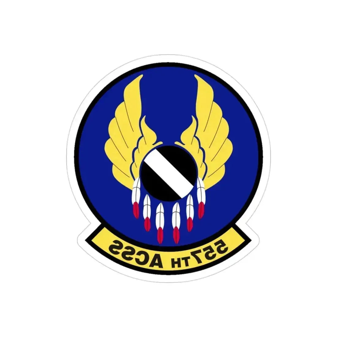 557th Aircraft Sustainment Squadron (U.S. Air Force) REVERSE PRINT Transparent Die-Cut STICKER 3 Inch Die-Cut Transparent - The Sticker Space