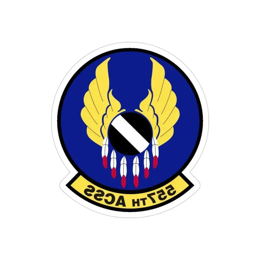 557th Aircraft Sustainment Squadron (U.S. Air Force) REVERSE PRINT Transparent Die-Cut STICKER 4 Inch Die-Cut Transparent - The Sticker Space