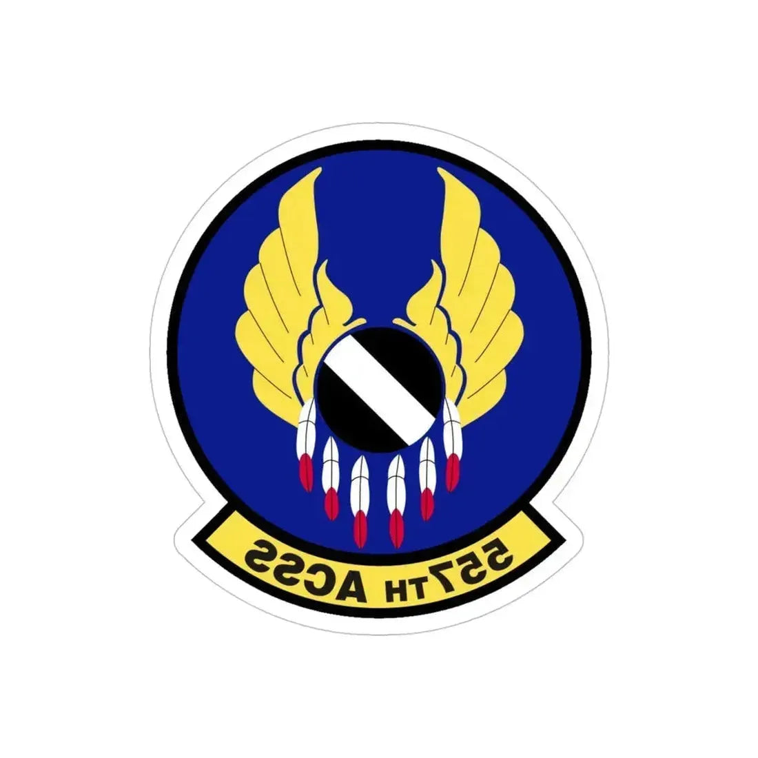 557th Aircraft Sustainment Squadron (U.S. Air Force) REVERSE PRINT Transparent Die-Cut STICKER 5 Inch Die-Cut Transparent - The Sticker Space