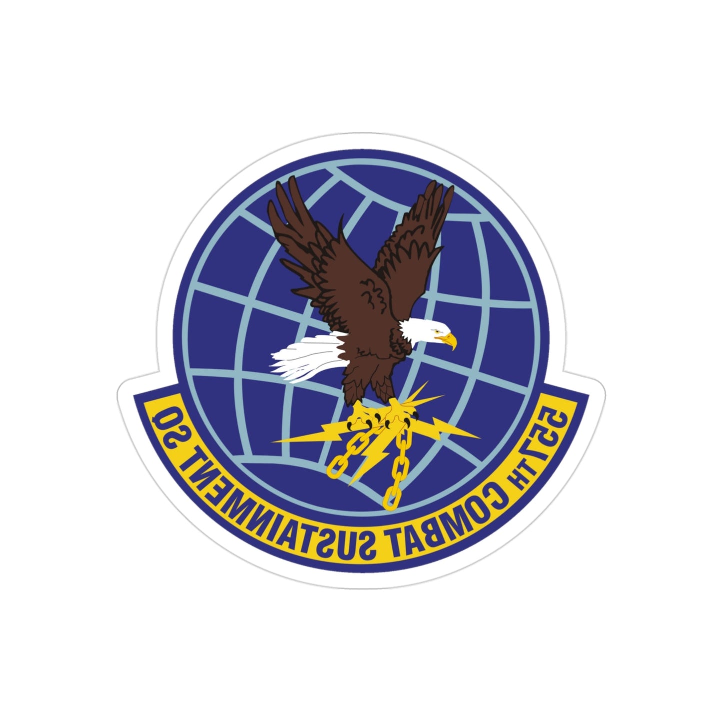 557th Combat Sustainment Squadron (U.S. Air Force) REVERSE PRINT Transparent STICKER-3" × 3"-The Sticker Space