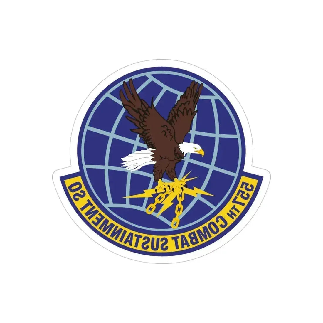 557th Combat Sustainment Squadron (U.S. Air Force) REVERSE PRINT Transparent Die-Cut STICKER 4 Inch Die-Cut Transparent - The Sticker Space