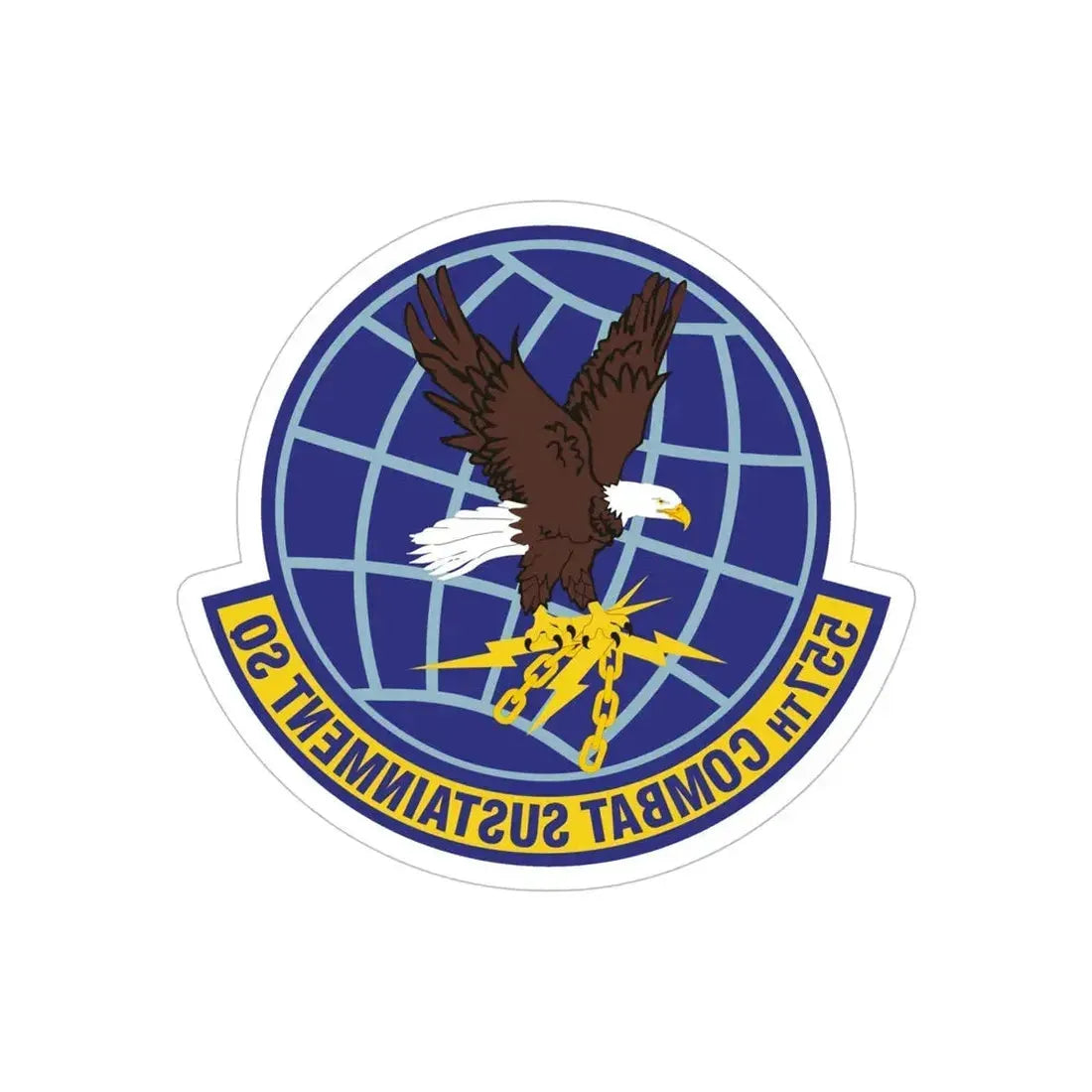 557th Combat Sustainment Squadron (U.S. Air Force) REVERSE PRINT Transparent Die-Cut STICKER - The Sticker Space