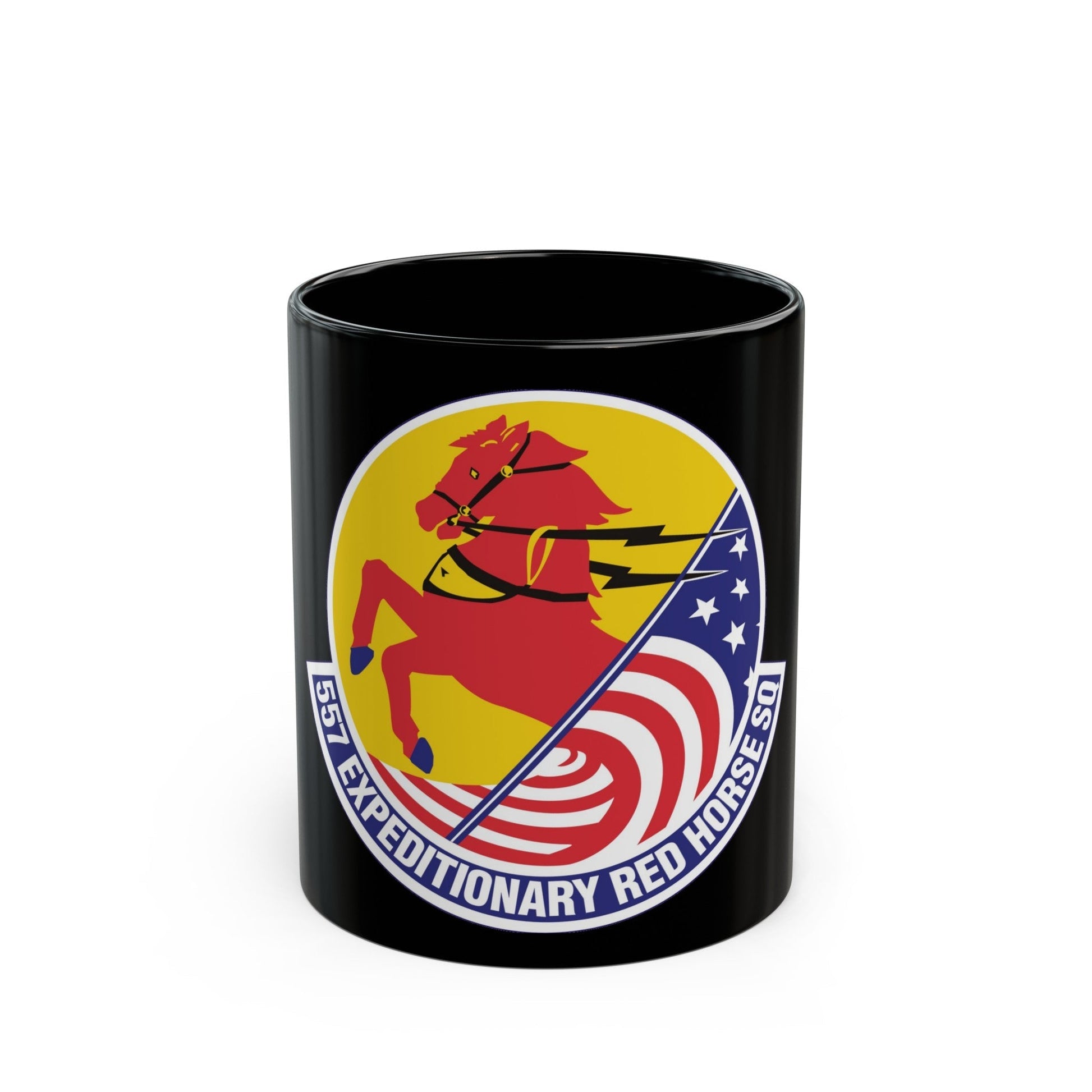 557th Expeditionary Red Horse Squadron (U.S. Air Force) Black Coffee Mug-11oz-The Sticker Space