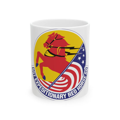 557th Expeditionary Red Horse Squadron (U.S. Air Force) White Coffee Mug-11oz-The Sticker Space