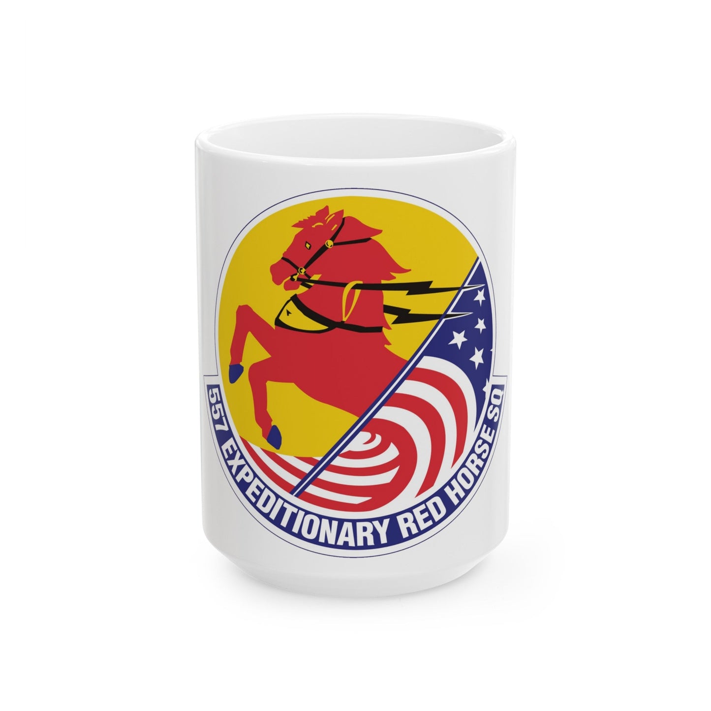 557th Expeditionary Red Horse Squadron (U.S. Air Force) White Coffee Mug-15oz-The Sticker Space
