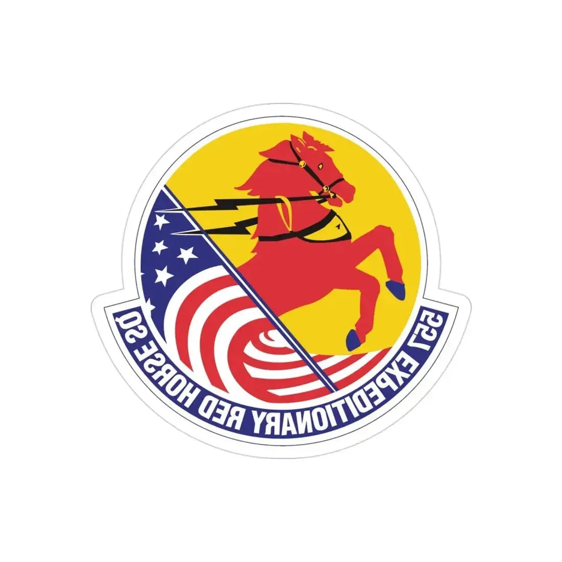 557th Expeditionary Red Horse Squadron (U.S. Air Force) REVERSE PRINT Transparent Die-Cut STICKER - The Sticker Space