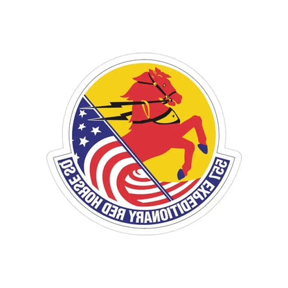 557th Expeditionary Red Horse Squadron (U.S. Air Force) REVERSE PRINT Transparent Die-Cut STICKER - The Sticker Space
