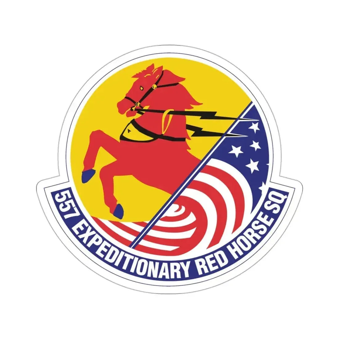 557th Expeditionary Red Horse Squadron (U.S. Air Force) STICKER Vinyl Die-Cut Decal 3 Inch - The Sticker Space