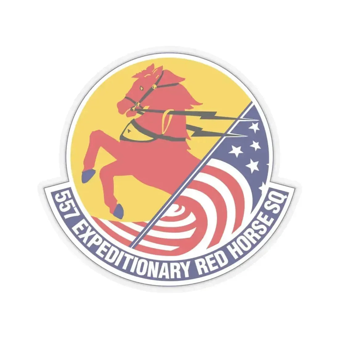 557th Expeditionary Red Horse Squadron (U.S. Air Force) STICKER Vinyl Kiss-Cut Decal 6 Inch Transparent - The Sticker Space