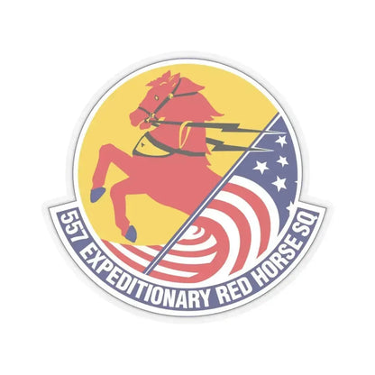 557th Expeditionary Red Horse Squadron (U.S. Air Force) STICKER Vinyl Kiss-Cut Decal 6 Inch Transparent - The Sticker Space