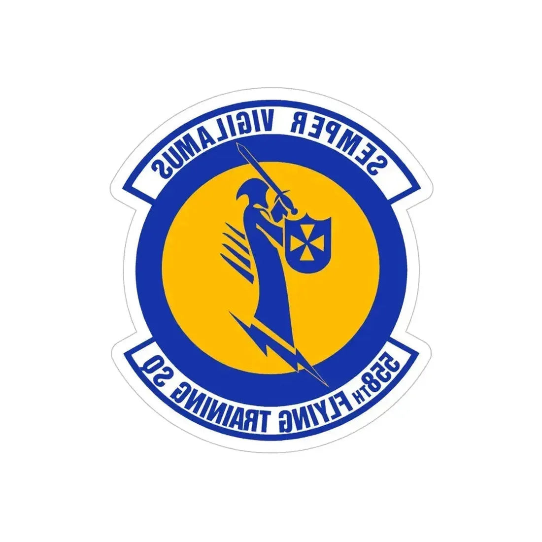 558 Flying Training Squadron AETC (U.S. Air Force) REVERSE PRINT Transparent Die-Cut STICKER 6 Inch Die-Cut Transparent - The Sticker Space