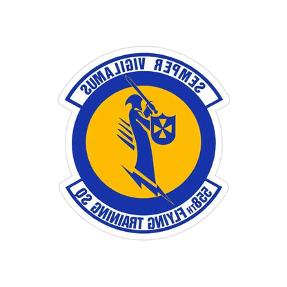 558 Flying Training Squadron AETC (U.S. Air Force) REVERSE PRINT Transparent Die-Cut STICKER - The Sticker Space