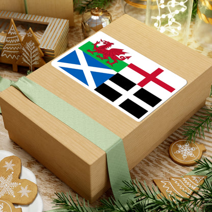 Flags of Wales England Scotland and Cornwall (England) STICKER Vinyl Kiss-Cut Decal