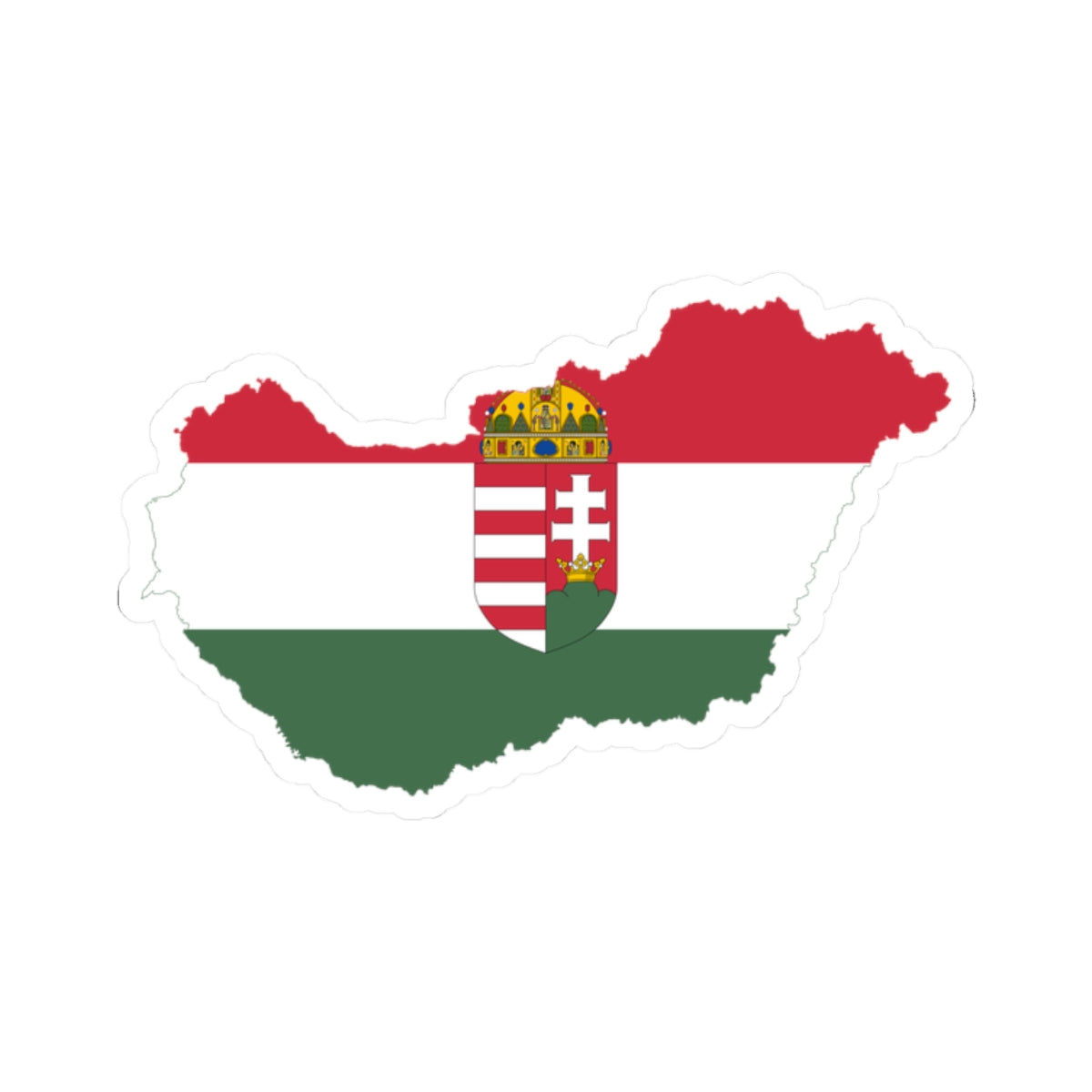 Flag-map of Hungary 1921 (Hungary) STICKER Vinyl Kiss-Cut Decal
