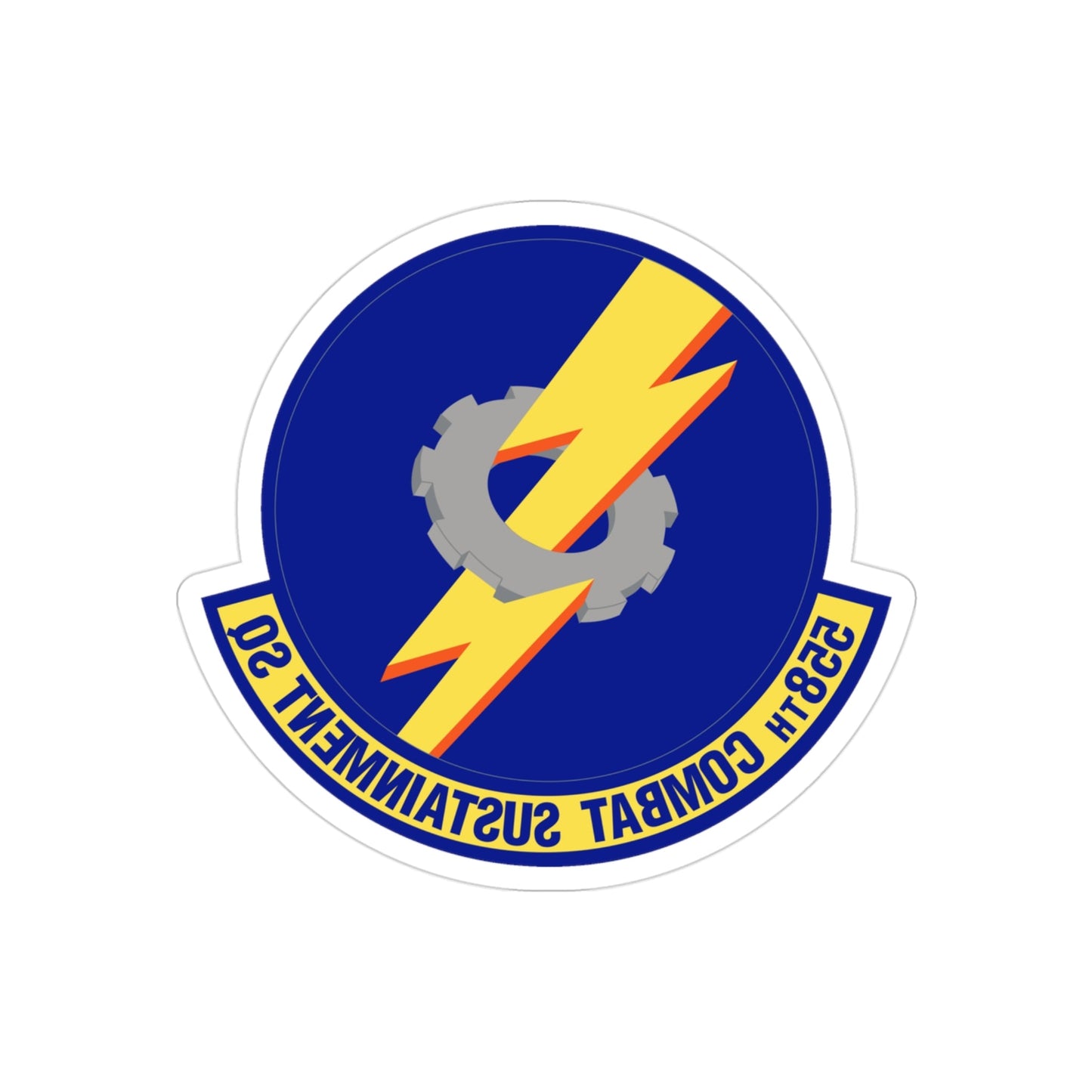 558th Combat Sustainment Squadron (U.S. Air Force) REVERSE PRINT Transparent STICKER-3" × 3"-The Sticker Space