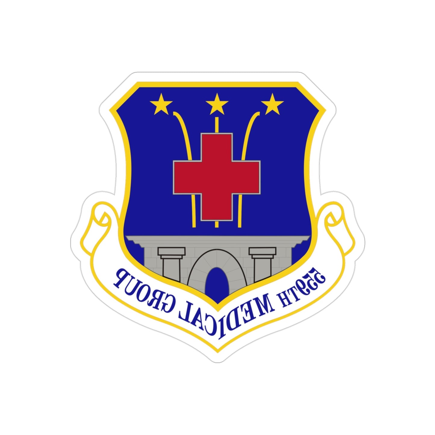 559th Medical Group (U.S. Air Force) REVERSE PRINT Transparent STICKER-3" × 3"-The Sticker Space