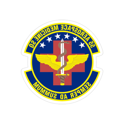 55th Aerospace Medicine Squadron (U.S. Air Force) REVERSE PRINT Transparent STICKER-2" × 2"-The Sticker Space