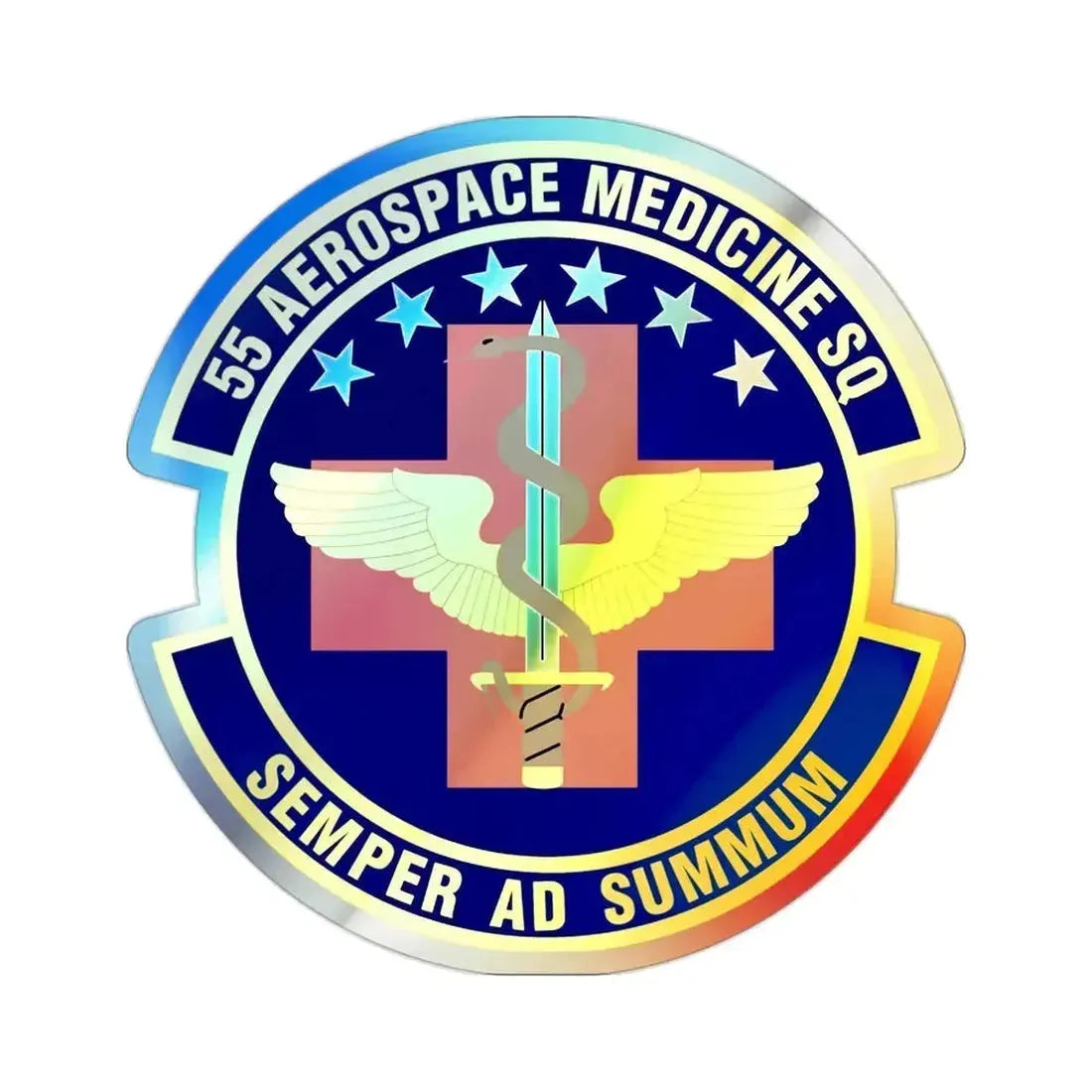 55th Aerospace Medicine Squadron (U.S. Air Force) Holographic STICKER Die-Cut Vinyl Decal 2 Inch Holographic - The Sticker Space