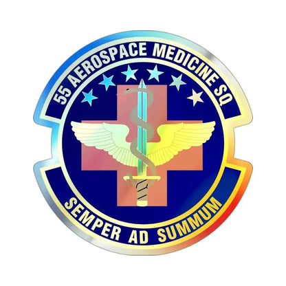55th Aerospace Medicine Squadron (U.S. Air Force) Holographic STICKER Die-Cut Vinyl Decal 3 Inch Holographic - The Sticker Space