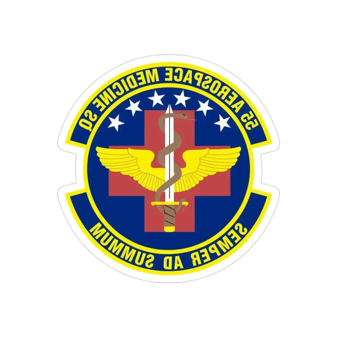 55th Aerospace Medicine Squadron (U.S. Air Force) REVERSE PRINT Transparent Die-Cut STICKER 3 Inch Die-Cut Transparent - The Sticker Space